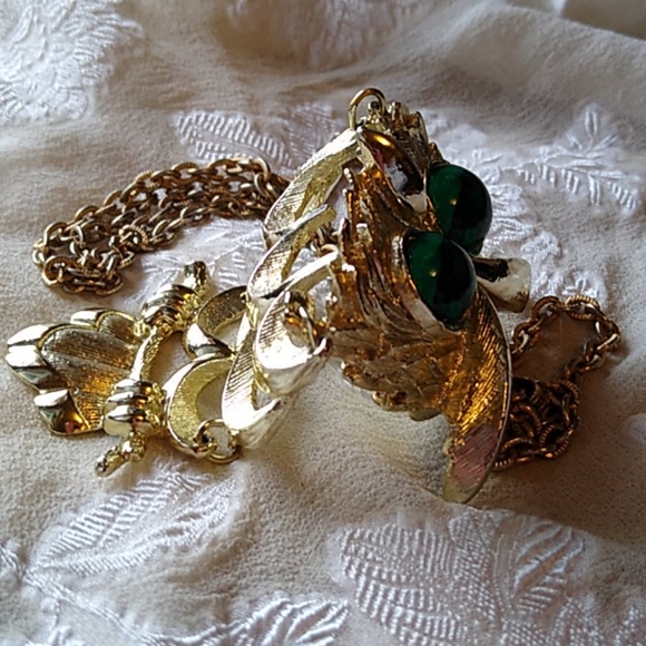 Vintage Large Owl Necklace Pendant - Picture 7 of 7